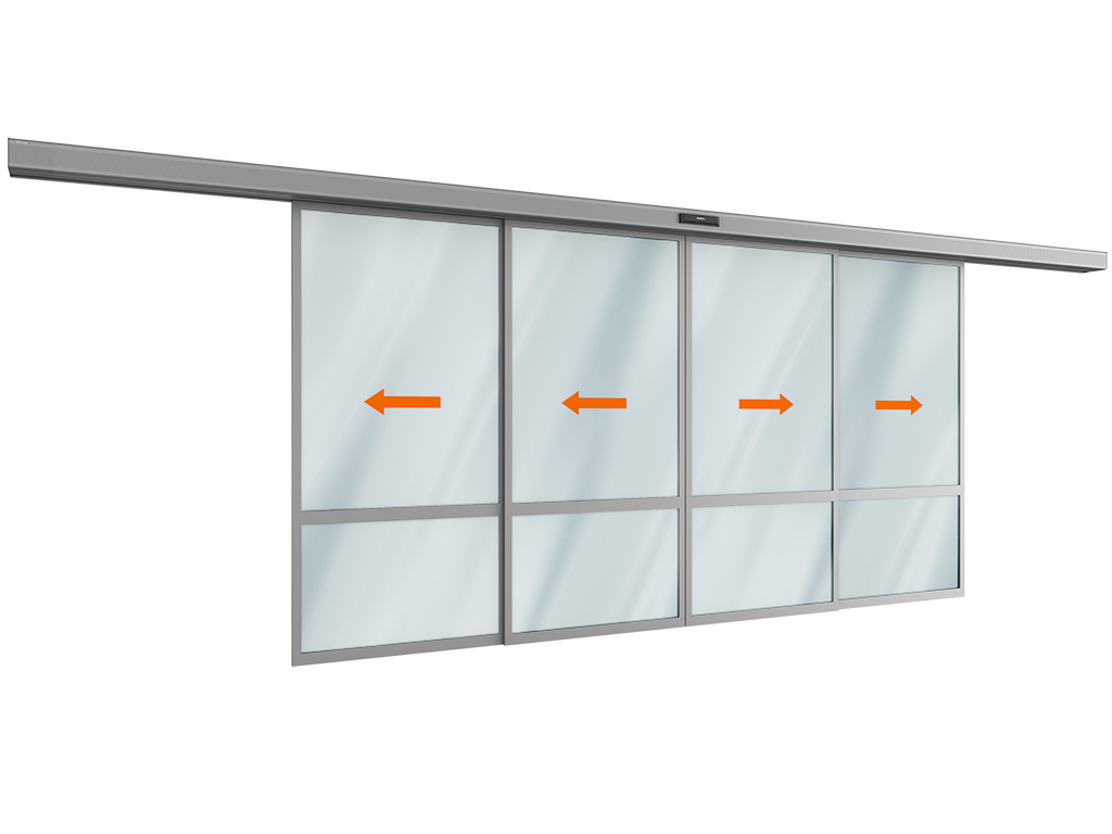 AD-SP-Telescope privodi uchun teleskopik suriladigan eshik to‘plami (to‘rtta harakatlanuvchi yengil yaproq bilan)